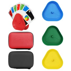 6-Piece Set 4 Card Holders and 2 Storage Pockets, 4 Colours Card Slider Playing Cards, Triangle Card Holder Children, Children's Card Holder, Playing Cards, Card Game, Playing Card Holder, Suitable