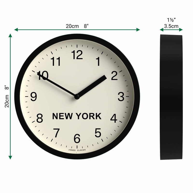 JONES CLOCKS® New York Time Zone Wall Clock | Small