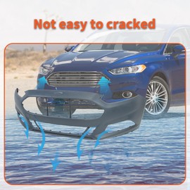 labwork Primed Front Bumper Cover without Parking Sensor Holes Replacement for Fusion 2013-2016