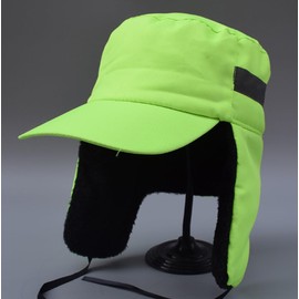 OhMill Unisex Winter Thickened Ski Cap Trapper Hat Hat Reflective Outdoor Sanitation Workers Hat with Ear Flap Warmer Thermal Baseball Cap Hat, Green
