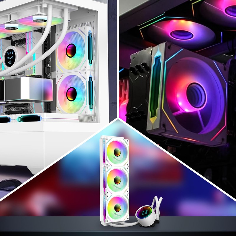 RGB Fans:5pack 120mm PWM ARGB Case Fan with Fan Hub