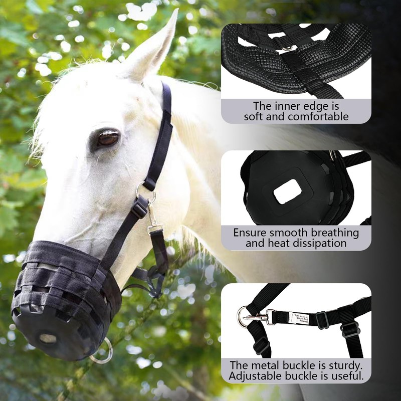 Swarming Stars Flames Horse Grazing Muzzle with Adjustable Straps, Durable,