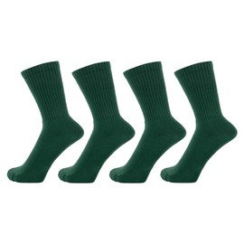 ZAKIRA Sportsocken Crew Socken aus Feinster Gekämmter Baumwolle für Herren und Damen - 4 Pack, 36-40 (EU), Grün