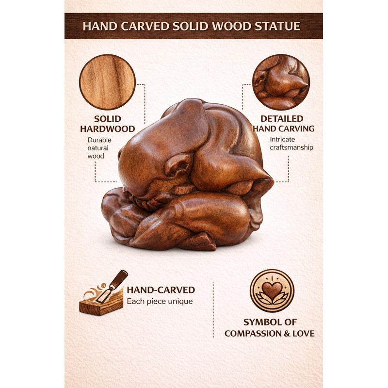 Weeping Buddha Yogi Meditation Wood Statue - OMA Brand