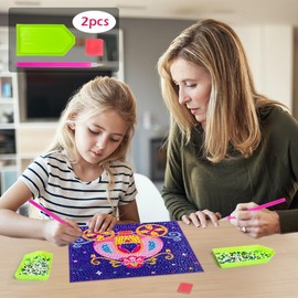 QEUOYSS Diamond Art Kit for Kids with Wooden Frame Art and Crafts for Kids Ages 6-8 -10-12 Easy to DIY Diamond Art for Kids and Adult Beginners Home Wall Decoration (Princess car)