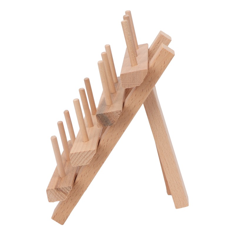 12 Spools Wooden Sewing Thread Holder Foldable Bobbin Hanging Rack