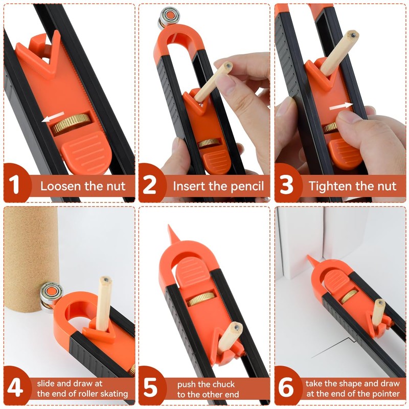1 Pack Precise Contour Scribe Tool with 2 Pencil, Upgrade