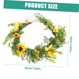 Baluue Bohemian Sunflower Hair Garland for Weddings Elegant Floral Wreath for Brides Charming Hair Accessories for Festivals and Special Occasions and Skin-friendly Design