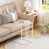 Easy Paws Small C Shaped Table for Sofa,Glass Couch Sofa