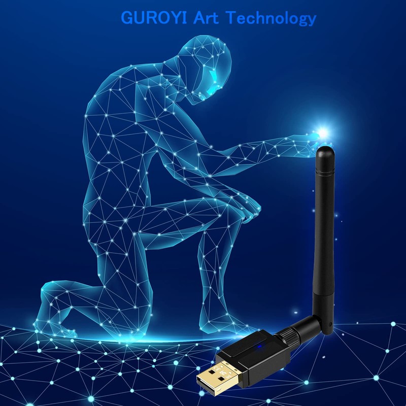 GUROYI Bluetooth 5.1 Long Range USB Adapter, Maximum Transmission Distance
