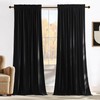 NICETOWN Black Velvet Blackout Curtains 96 inch Long for Bedroom