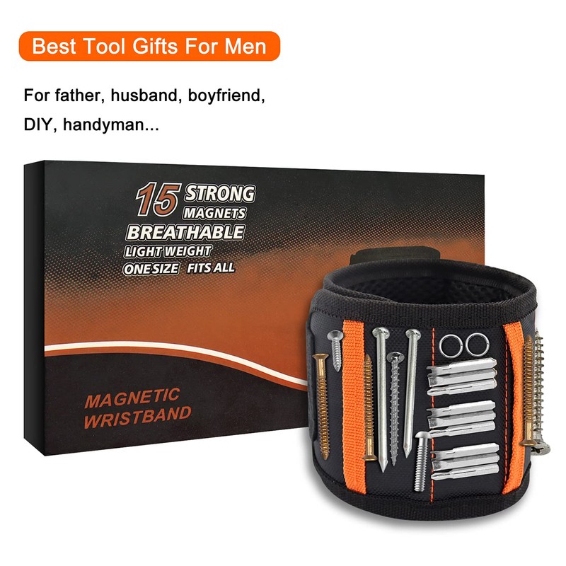 Magnetic Wristband with 15 Strong Magnets, Tool Belt Magnetic Wrist