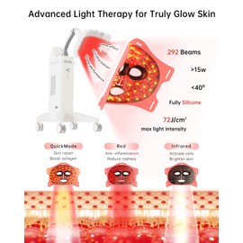 VYM Infrared Light Therapy Mask: High Power for Glowing Skin – Ultra-Thin 1.8mm 4.6oz, 830nm 633nm 590nm, Rechargeable, Red light therapy for face Luxury Gift - Pink Windmill