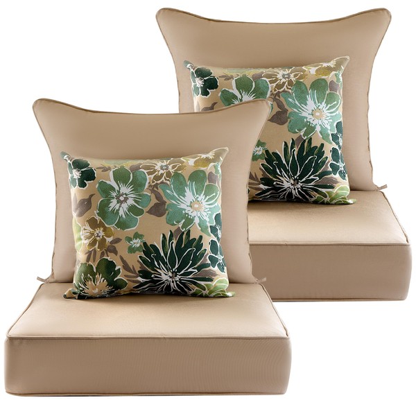 Zupoquk 24x24 Outdoor Cushions,Outdoor Deep Seat Cushion Set,Olefin Fabric Patio