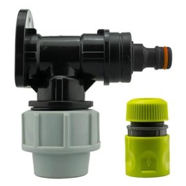 Wall Flange Kit 25mm MDPE Set Connectors - Designed for Secure and efficient Connections with 25mm MDPE Pipes. (Male Click Lock + Hose Connector)