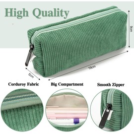 Small Pencil Case for Kids Pen Pencil Organizer for Boys Girls Adult Stationery Supplies Marker Highlighter for Middle High School Student (Green)