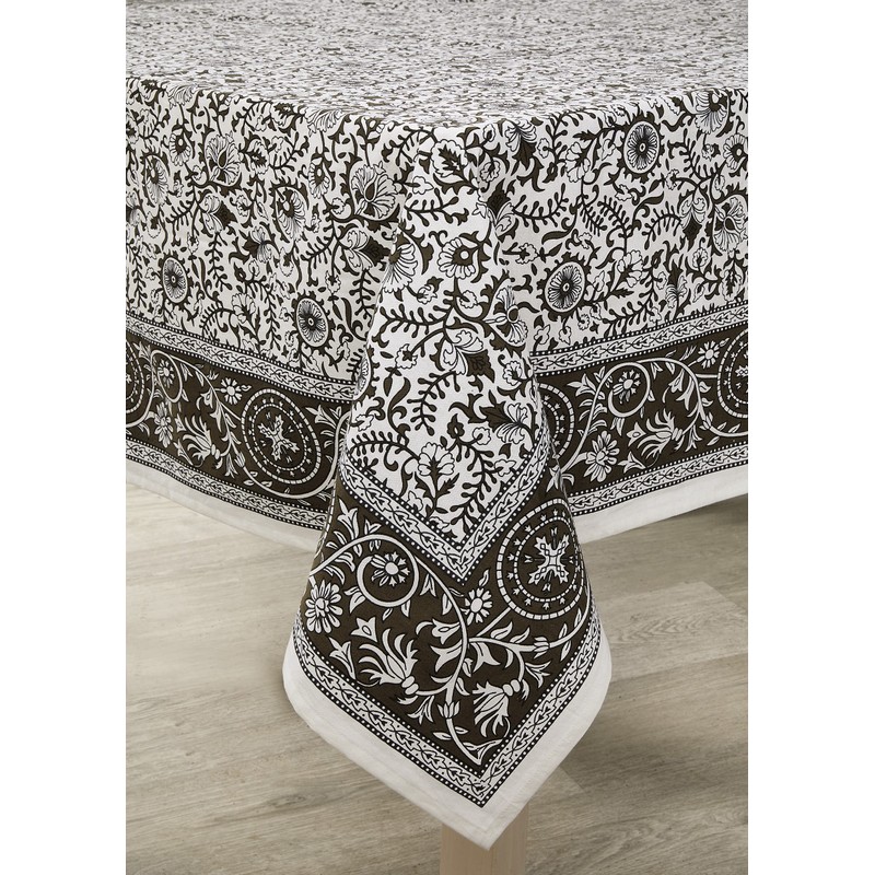 MySmartBuy Square Cotton Tablecloth - 52x52 Pink Squared Indian Hand