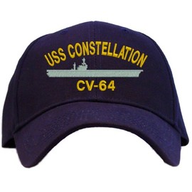 USS Constellation CV-64 Embroidered Baseball Cap - Navy