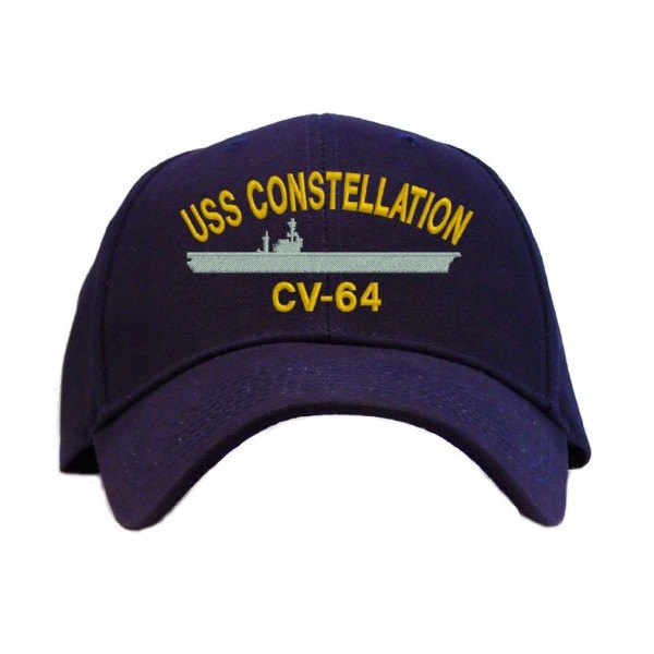USS Constellation CV-64 Embroidered Baseball Cap - Navy