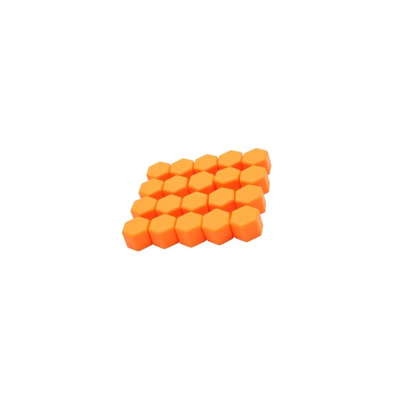 Partuto 20pcs Orange 19mm Car Wheel Nut Lug Hub Cover