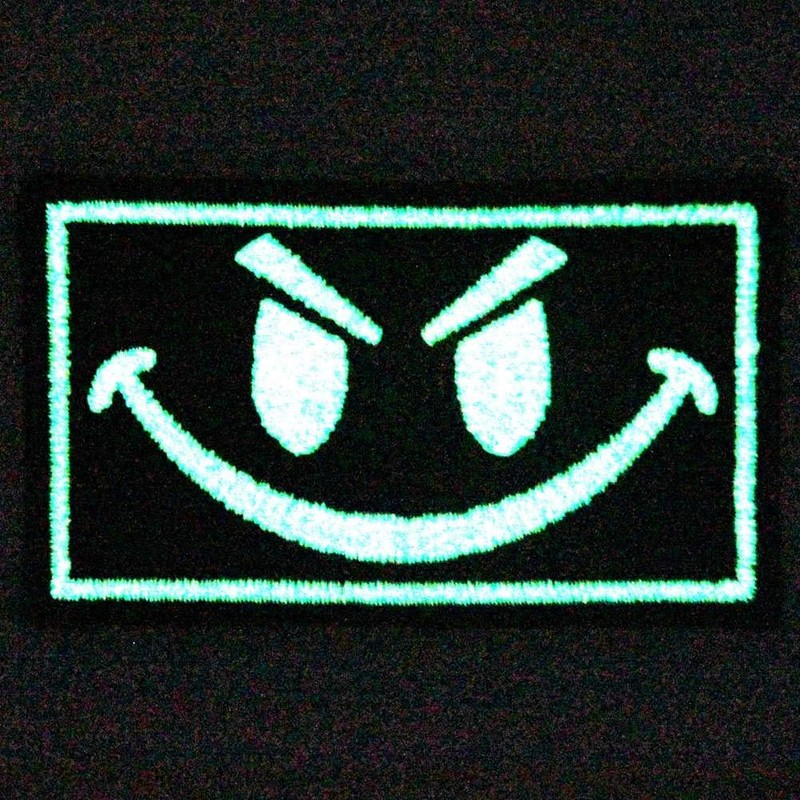 Bad Smile Smiling Face Tactical Morale Patch Embroidered Glow In