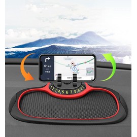 Handyhalterung Auto，Non-Slip Multifunktionales Telefonpad，Handyablage Armaturenbrett，Antirutschmatte，360 Grad Drehbare Autschfeste Telefonhalterung Für Autos Rutschfestes Telefonpad Dashboard (Rot)