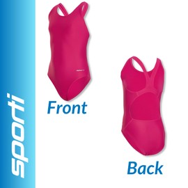 Sporti Athletic One Piece Swimsuit – Durable Lycra Xtra Life, Wide Straps for Comfort, Full Coverage, UPF 50+ Swimwear for Girls Swim Team and Training - Pink - 22