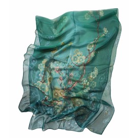 Acotavie Scarfs for Women Lightweight Print Floral Pattern Scarf Fashion Scarves Sunscreen Wraps Shawls (1&Green)