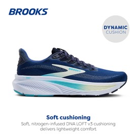 Brooks Women’s Ghost 17 Neutral Running Shoe - Navy/Green/Turquoise - 9.5 Medium