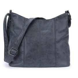 irisaa Women's Hobo Shoulder Bag, Medium Shoulder Bag, Practical Handbag with Many Compartments, Vintage Look with Zip, navy