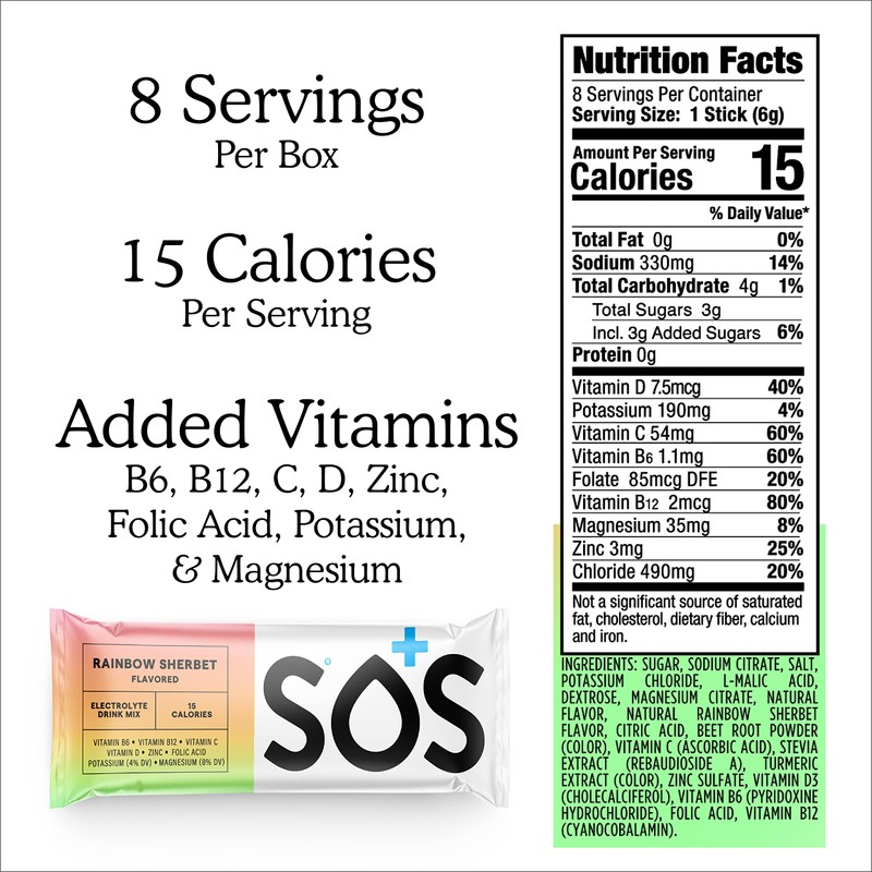 SOS Hydration ORS Electrolyte Powder Stick Packs | Oral Rehydration