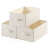 Linen Folding Storage Bins, 3 Pack Large Storage Baskets, Washable,