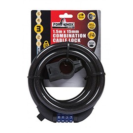 Fort Knox 77072 1.5m x 15mm Combination Cable Lock, Black