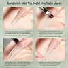 RARITYLL 240PCS Sandwich Nail Extension Mold Dual Forms, 14 Sizes