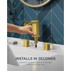 FORIOUS Square Brushed Gold Bathroom Faucets 3 Hole, Waterfall 8