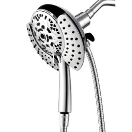 INAVAMZ Shower Heads with Handheld Spray Combo: 7.2" Rain Shower Head & Handheld Shower Head 2-IN-1 Shower Head with 60" Rotatable Stainless Steel Hose, Shower Trim Systems