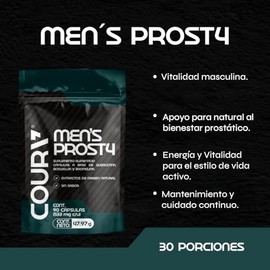 COURA - Mens Prost4 - Con Quercetina, Cúrcuma, Boswellia y Bromelina - 90 Cápsulas - Fórmula Con Extractos Naturales - Suplemento Para Hombre - Bienes
