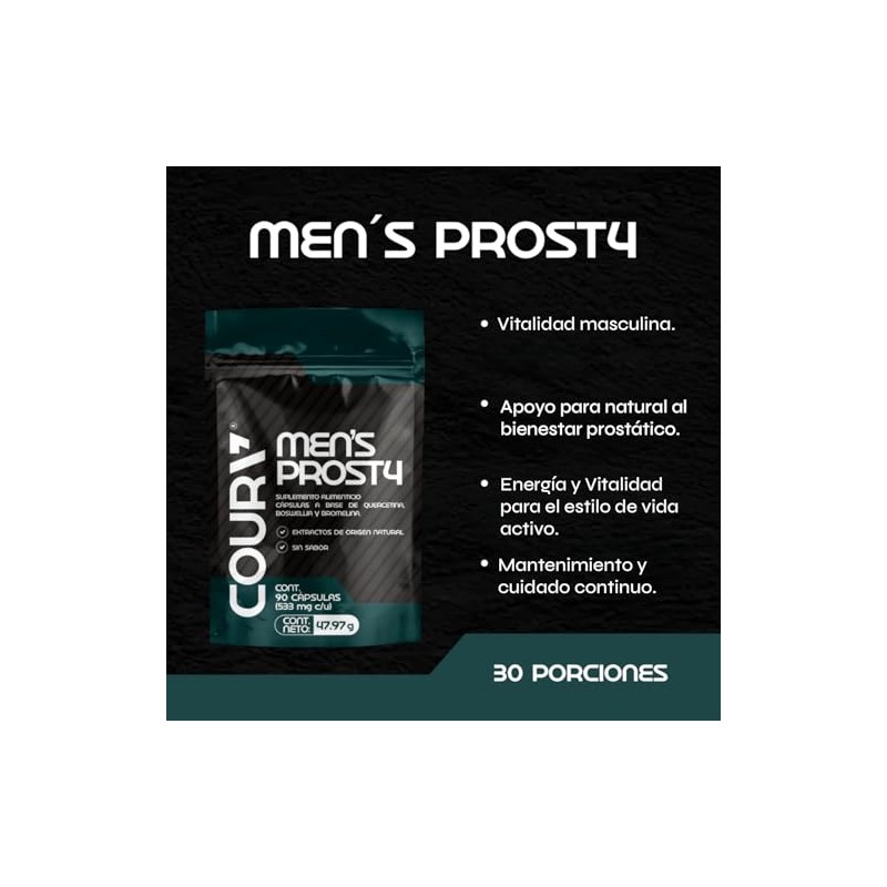 COURA - Mens Prost4 - Con Quercetina, Cúrcuma, Boswellia y