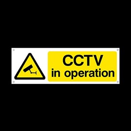 CCTV in operation 3mm Metal Sign with 4 Pre-Drilled Holes - Security, Camera, Closed Circuit TV, Warning Safety (MISC2)