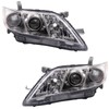 TRQ TRQ 2 Piece Headlight Assembly Set Halogen Chrome Bezel