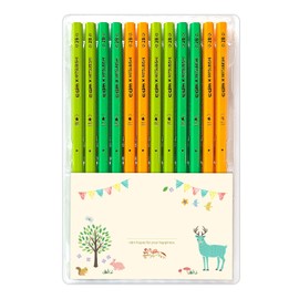 Pencils, Easy to Write, For Gifts, Beautiful Pencils, 12 Pieces, Mitsubishi Pencil, Hexagonal Axis, 2B, Gift Message Wrapping (07: Prince Melon)