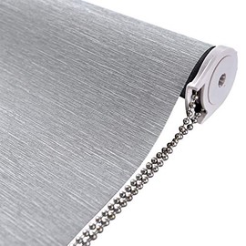 ALLBRIGHT Striped Jacquard 100% Blackout Window Shades UV Protection Window Blinds for Windows Thermal Insulated Fabric 72''H Roller Shades for Home Office, Easy to Install (Gray, 23'')