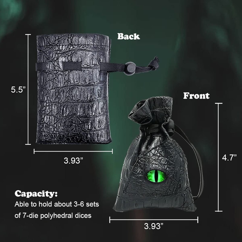 Haxtec Dragon Eye Dice Bag Drawstring Leather DND Dice Bag