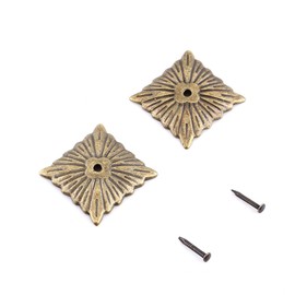 Joyzan Upholstery Nails, Vintage Style Metal Iron Tag Decorative DIY Daisy Upholstery Tacks Antique Upholstery Tacks Furniture Nails Pins Assortment Kit for Sofa Basket(21 * 21mm K247 Square Nail)