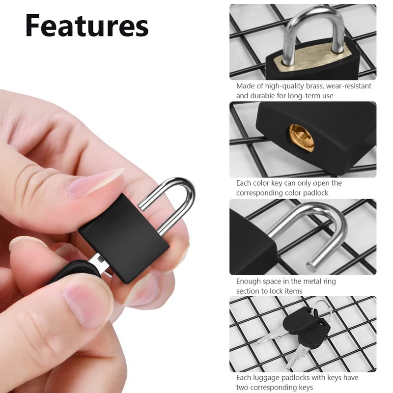 Flintronic 6 Pieces Padlock with Keys, Luggage Locks, Suitcase Lock,