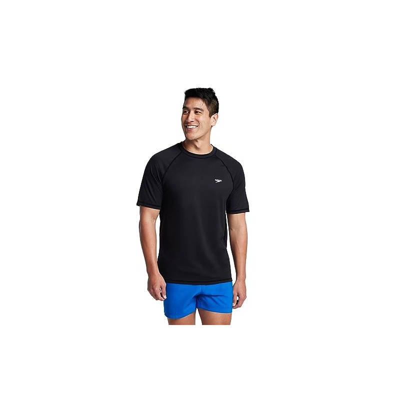 Speedo Men's Easy Short Sleeve Rashguard Black