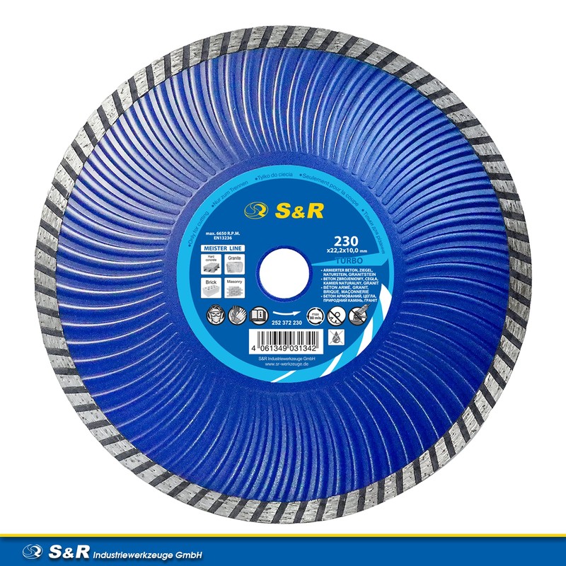 S&R Diamond Blade/Cutting Disc 230 x 22.2 mm Grinder Discs