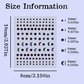 Black Stars Hair Gems Jewels Stick for Kids Rave Face Gems Crystal Rhinestones Festival Party Club Body Face Eye Nail Makeup Stickers Temporary Tattoos (Black)