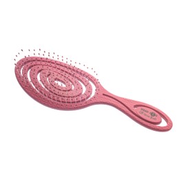 Head Jog 08 Paddle Brush Flexible Soft Pin Bristles, Detangling Wet Or Dry Hair. Gentle Brushing Hairbrush. Detangle Brushes For Straight, Curly & Wavy Hair Types. (Rose)