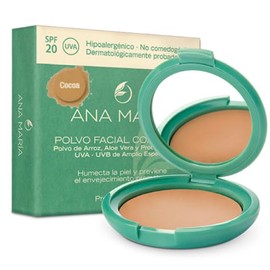 Ana Maria Maquillaje Cosmeticos | Polvo Facial Compacto Arroz Aloe Vera FPS 20 UVA | Make up Pressed Powder SPF 20 0.5oz-14gr (Cocoa (27))